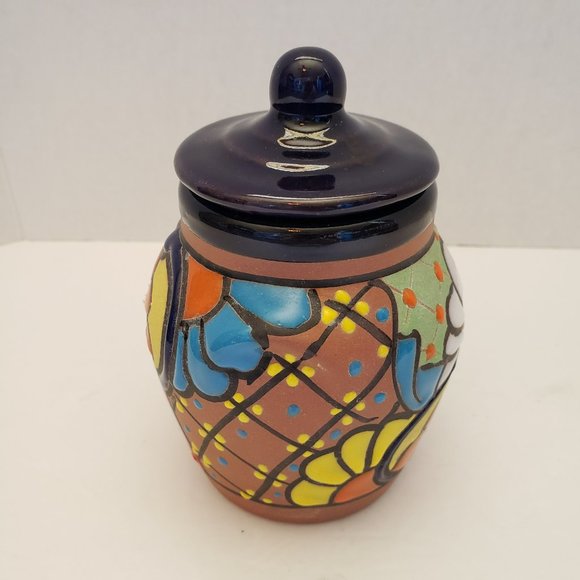 Talavera Mexican Pottery Lidded Jar - Picture 5 of 9